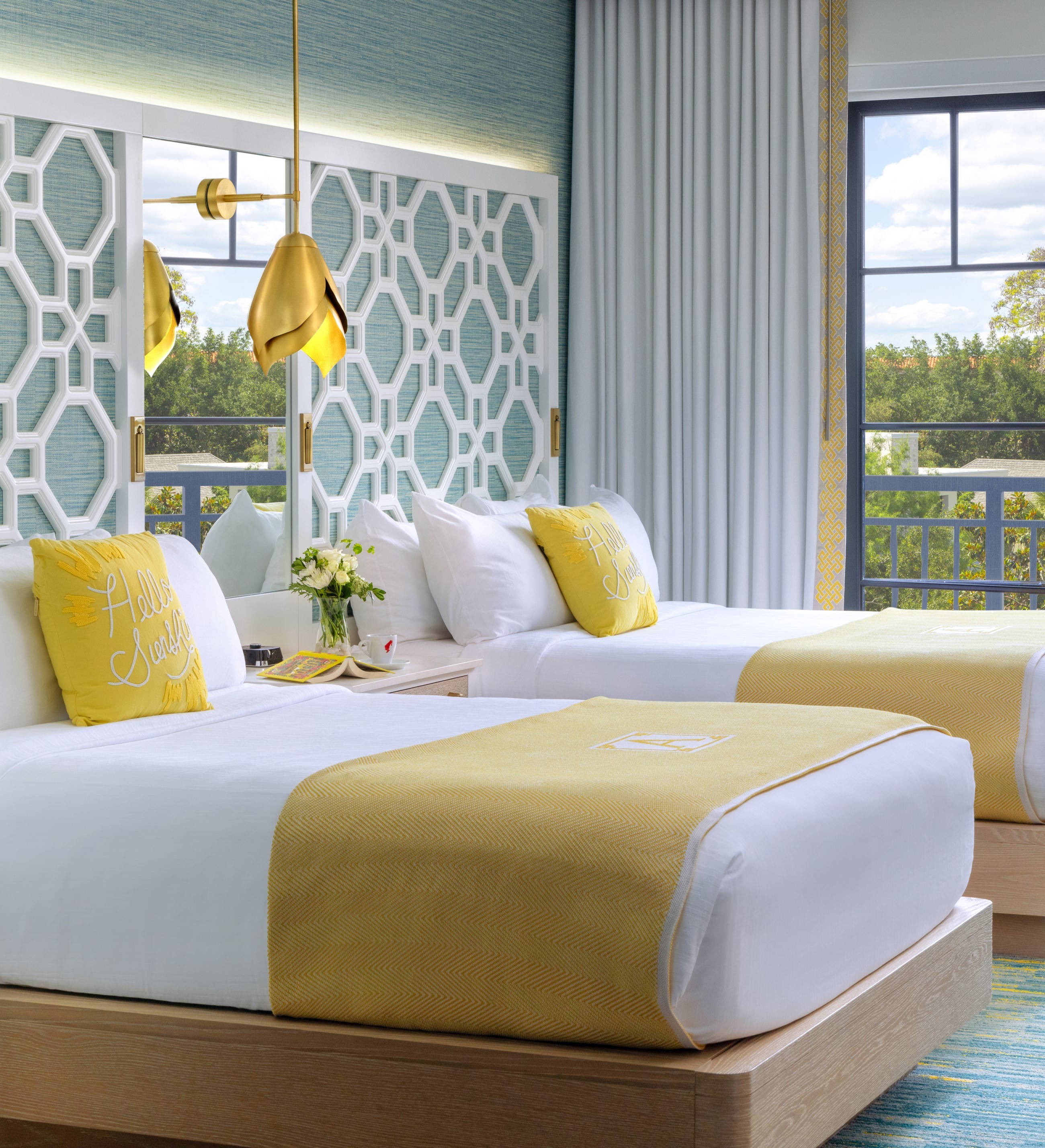 Double queen room with outside view