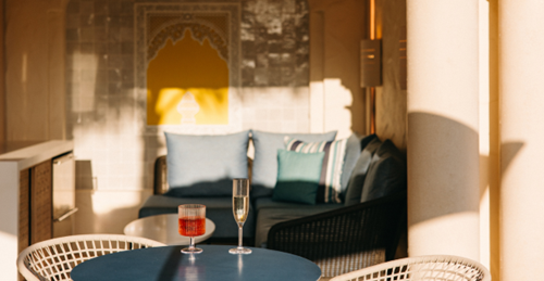 Drinks in the Cabana at The Spa at The Alfond Inn